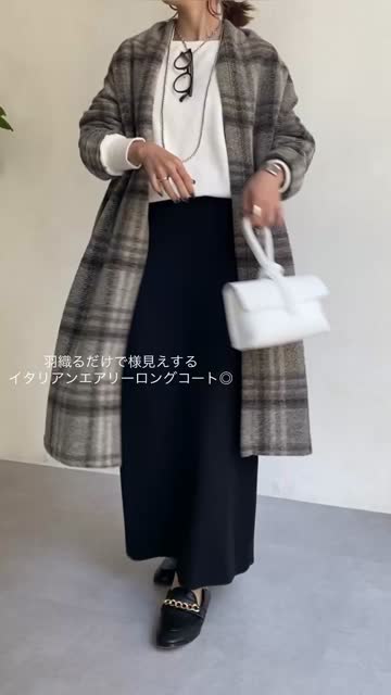 イタリアンエアリーチェックガウンコート - メルカリ