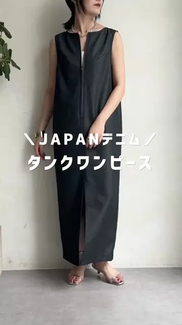 新品タグ付✨DOUDOU❤️【JAPANデニム】タンクワンピース ネイビー Ｆ セール】【JAPANデニム】タンクワンピース（ワンピース