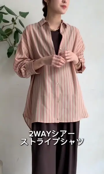 2WAYシアーストライプシャツ | DOUDOU(ドゥドゥ)レディース