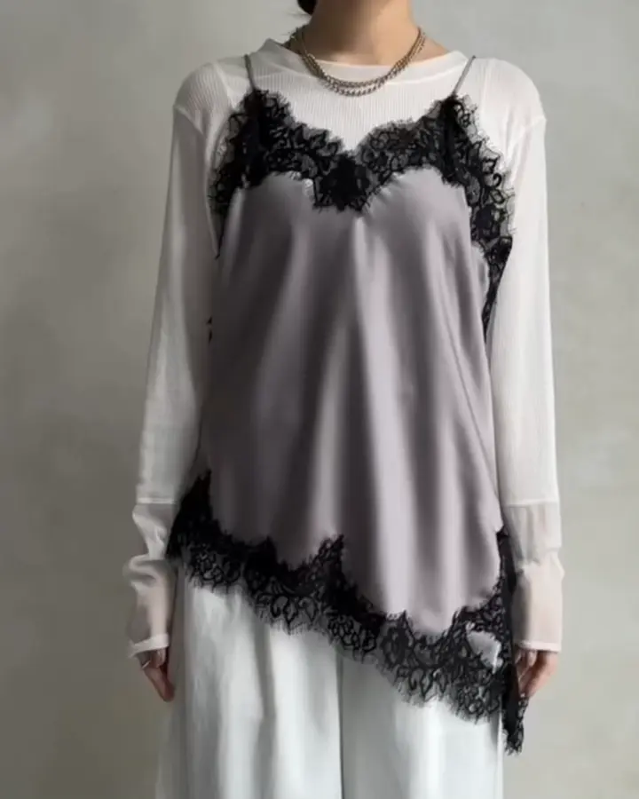 ショート丈アシメレースキャミ | DOUDOU(ドゥドゥ)レディース | PAL