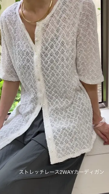 tシャツ ストレッチレース2WAYカーディガン レディース Omekashi tシャツ ストレッチレース2WAYカーディガン レディース