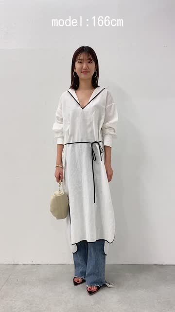 リネンパイピングセーラーワンピース | Whim Gazette(ウィム ガゼット  