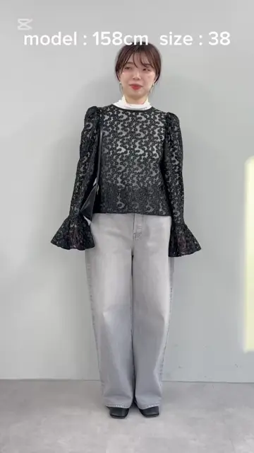 今期完売品　2025ウィムガゼット　グレー ワイドレッグ デニムパンツ ワイドレッグデニムパンツ | Whim Gazette(ウィム ガゼット