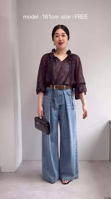 【未使用】◎WhimGazetteシアーオーガンジーパフブラウス ウィムガゼット オーガンジーパフブラウス | Whim Gazette(ウィム ガゼット