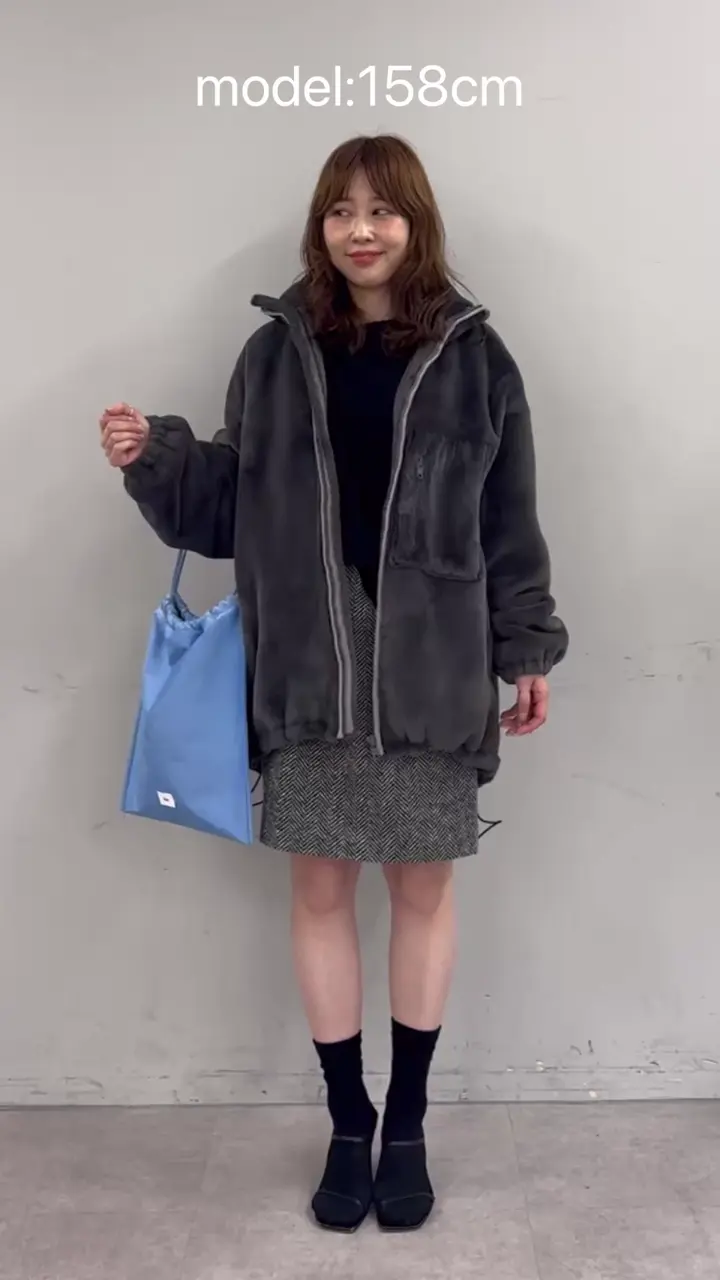 Drawing Numbers】フェイクファーZIPハーフコート | Whim Gazette
