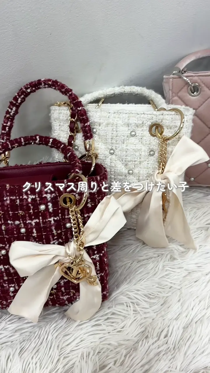 HolidayCollection】チャーム付きキルティングミニバッグ | one after