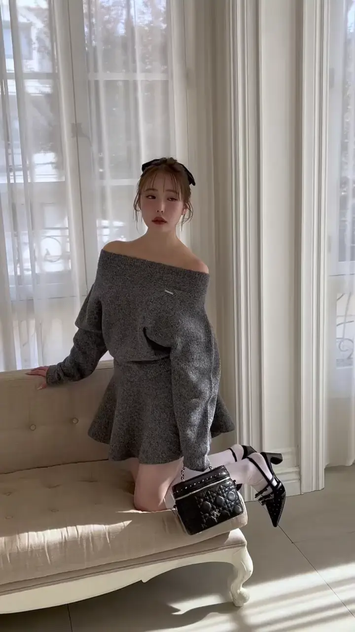 オフショルニットセットアップ | one after another NICE CLAUP(ワン