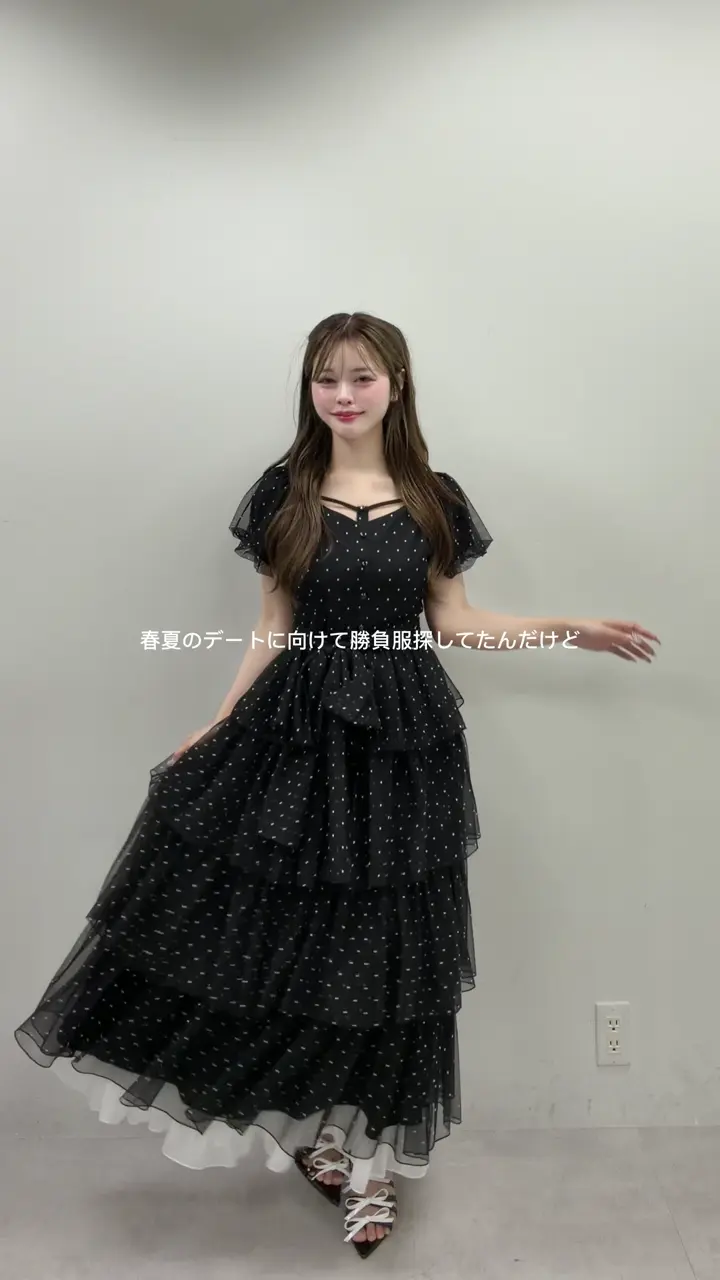 Black Ribbon Collection】バックリボンティアードワンピ | one after