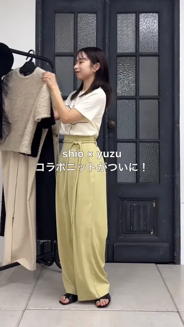 shio&yuzuコラボ企画】リボンヤーンハーフスリーブプルオーバー shio&yuzuコラボ企画】リボンヤーンハーフスリーブプルオーバー
