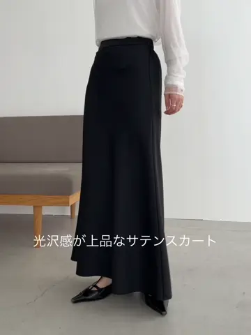 カプリシュレマージュ　バイアスサテンスカート 低身長サイズあり】バイアスサテンスカート | CAPRICIEUX LE