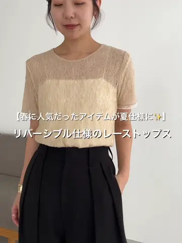 1枚で二役】レースリバ半袖Tシャツ | CAPRICIEUX LE'MAGE(カプリ
