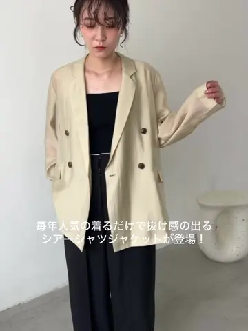 【新品】CAPRICIEUX LE'MAGE ライトテーラージャケット　ベージュ 全骨格細見え/オフィスコーデにも◎】ライトテーラージャケット