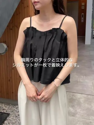 CAPRICIEUX LE'MAGE タックフレアキャミ CAPRICIEUX LE'MAGE｜【オールシーズン◎】タックフレアキャミ