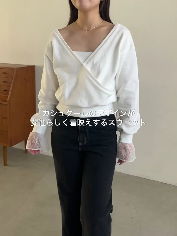 前後2WAY】カシュクール袖レーススウェット | CAPRICIEUX LE'MAGE