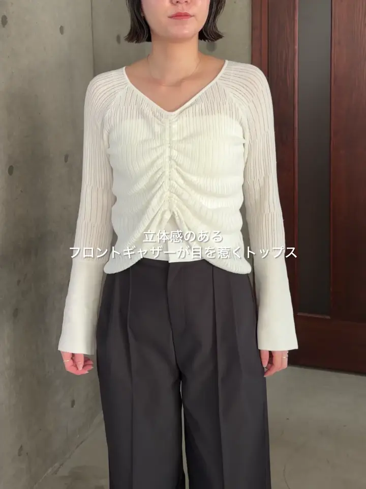 フロントギャザーニット | CAPRICIEUX LE'MAGE(カプリシュレマージュ