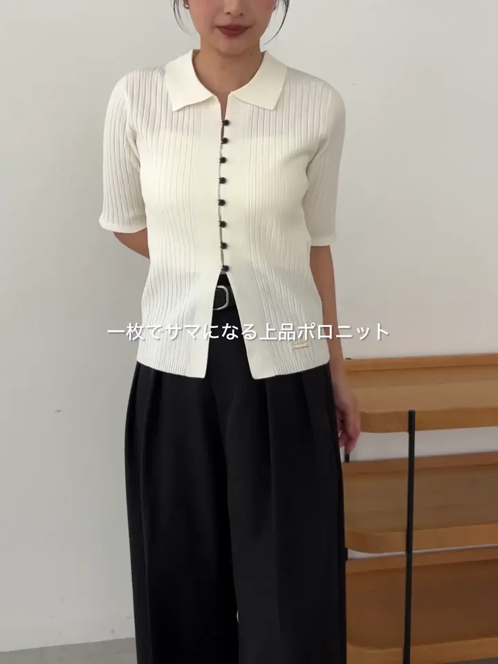 全骨格◎】ハーフスリーブポロニット | CAPRICIEUX LE'MAGE(カプリ