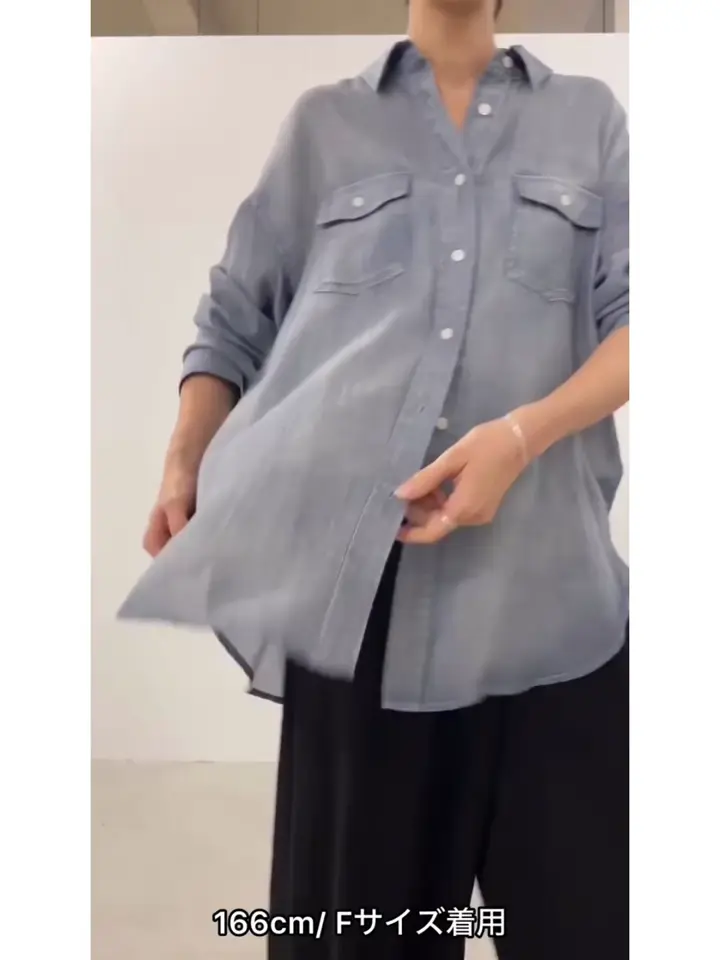 極美品✨ビアズリー　シフォンデニムシャツ　長袖シャツ　人気　ゆったり BEARDSLEY（ビアズリー）の「シフォンデニムシャツ（シャツ/ブラウス
