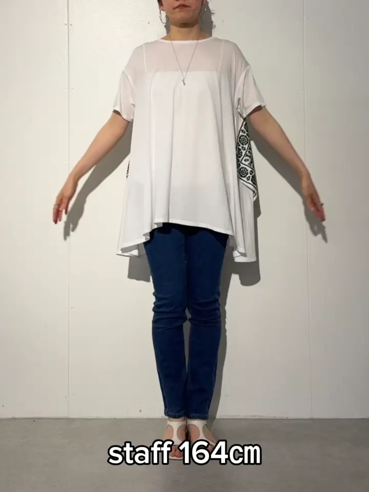 美品 ビアズリー マーケットチュニック スカーフ カットソー うしろPARKスカーフチュニック | BEARDSLEY(ビアズリー)レディース