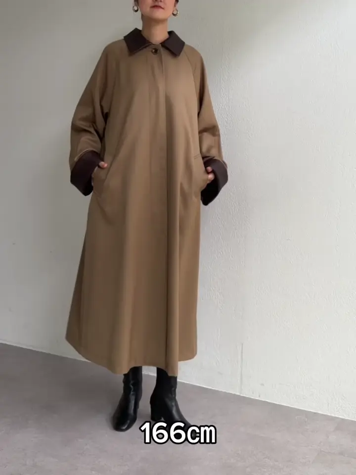 10/14予約》レザーコンビウールギャバテントコート《15 quinze