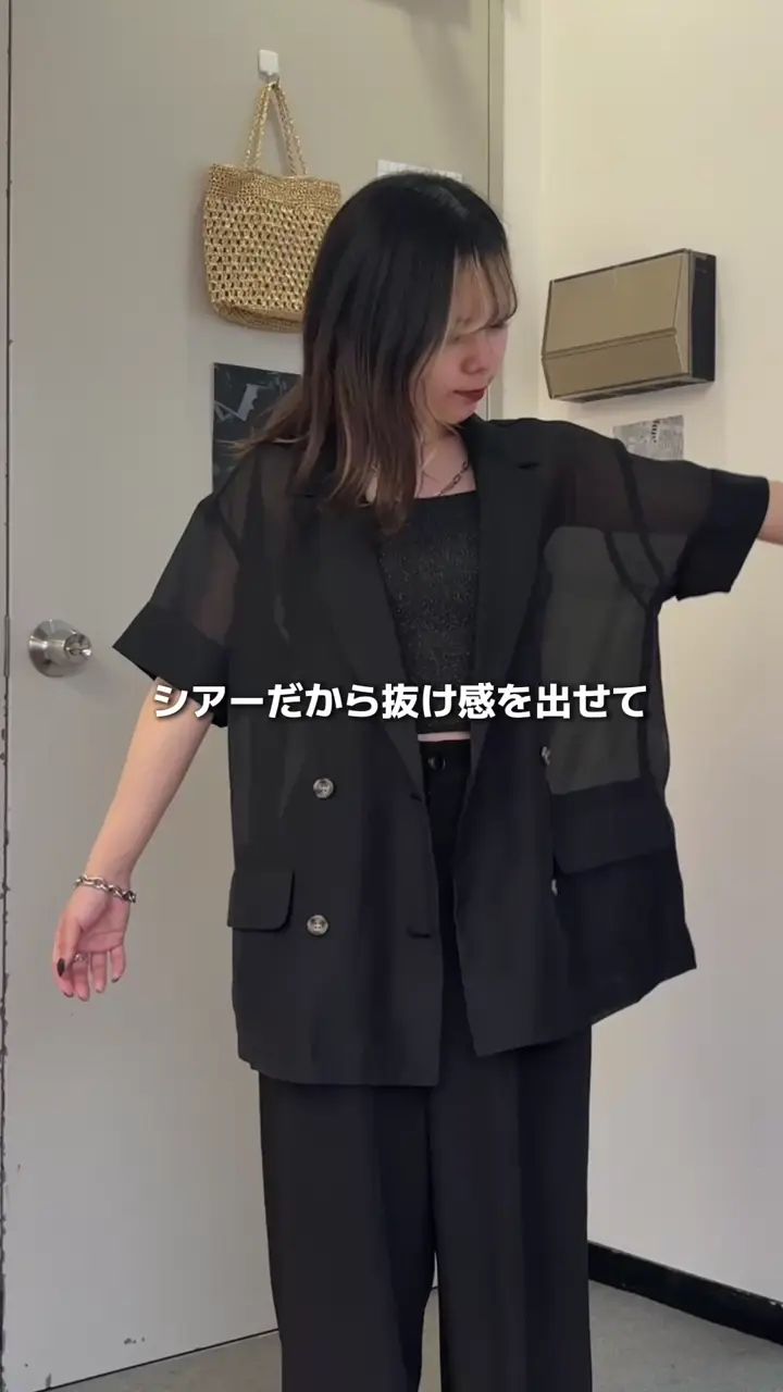 シアーエステルボイル半袖テーラードジャケット | COLONY 2139