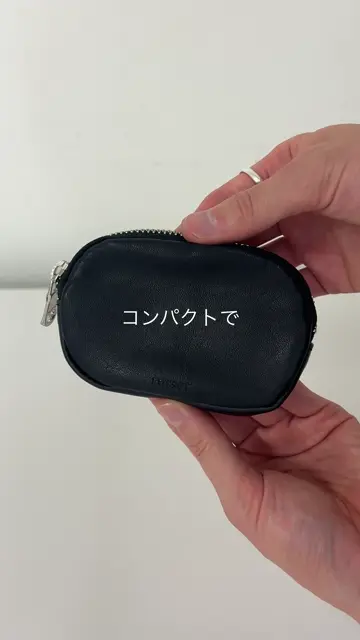 カラビナ付き ソフトレザー横長ポーチ | russet(ラシット