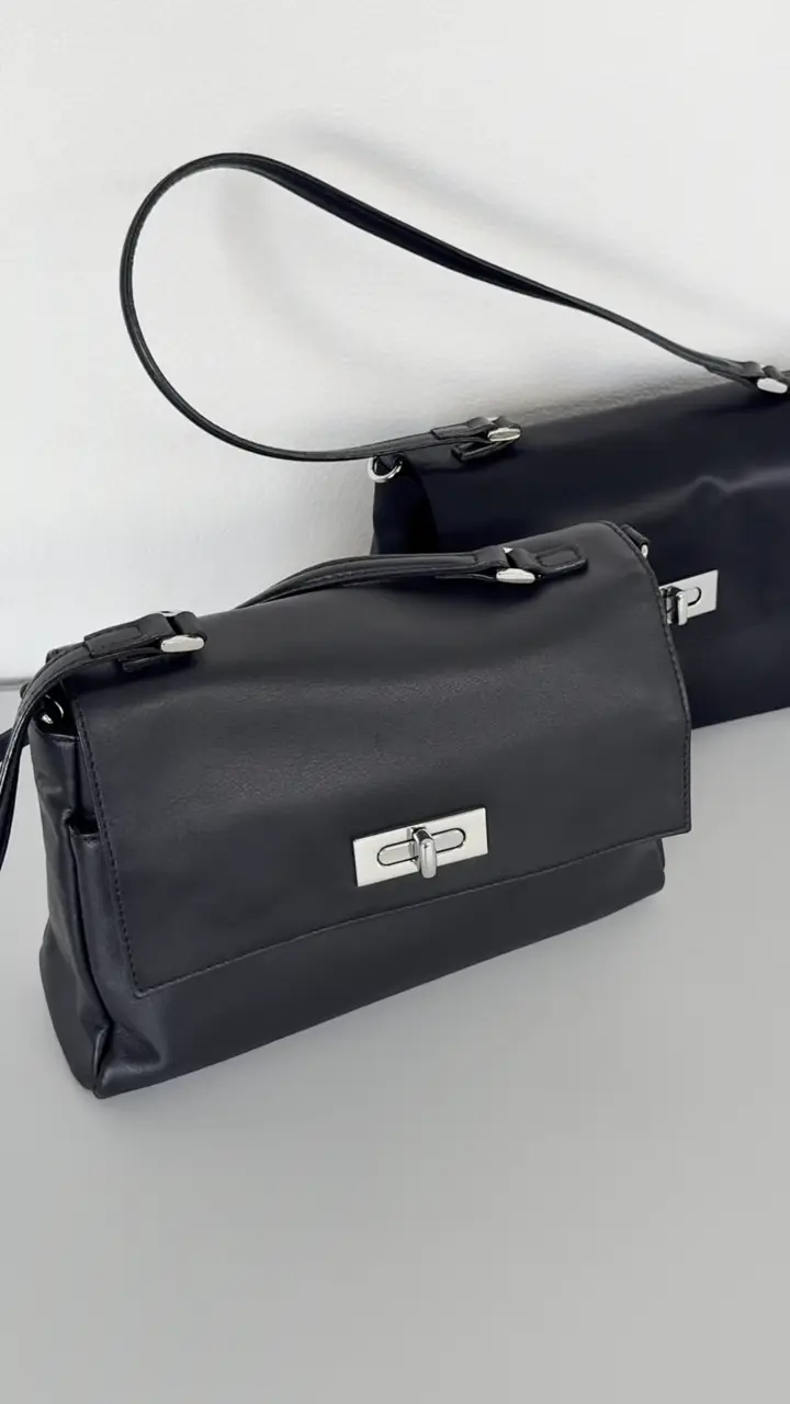 serako.r__企画》ソフトレザーフラップミニトートバッグ | russet