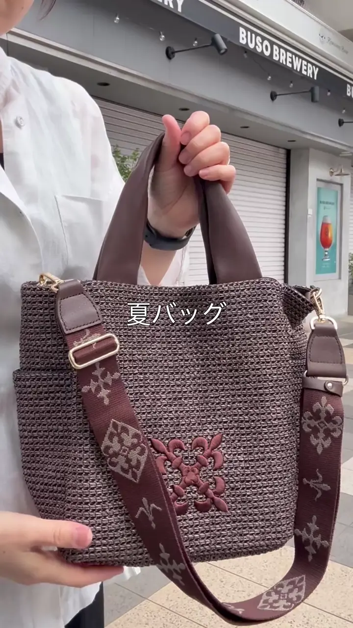 russet ＊未使用に近い美品＊イルミネーション柄レザーハンドルトート