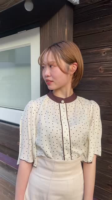 大人気リバイバルアイテム/パール釦ポイントバイカラーフレア5分