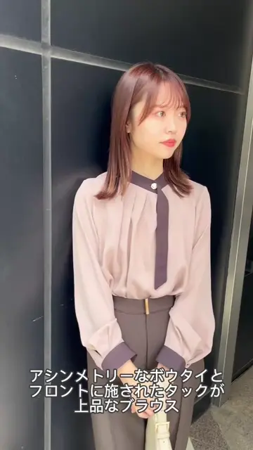 styling/keishirahata すっぱ アシンメトリーブラウスシルク混合
