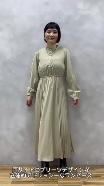 サイドプリーツデザインワンピース | natural couture(ナチュラル