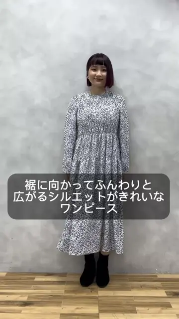 ナチュラルクチュール　2way千鳥格子ロングワンピース　袖バルーン　未使用 ナチュラルクチュール 2way千鳥格子ロングワンピース 袖バルーン