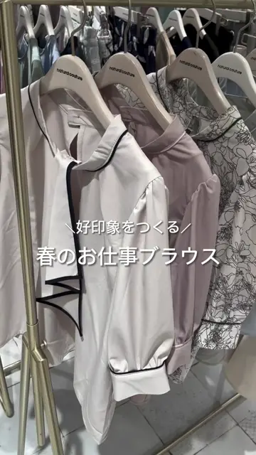 配色ボウタイ2WAY5分袖ブラウス | natural couture(ナチュラル