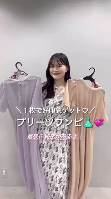 総プリーツフレア袖ワンピース | natural couture(ナチュラル