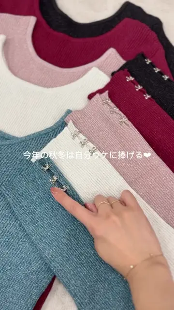 パルクロ限定／【mizumami】リボンチャーム袖ニット | natural couture