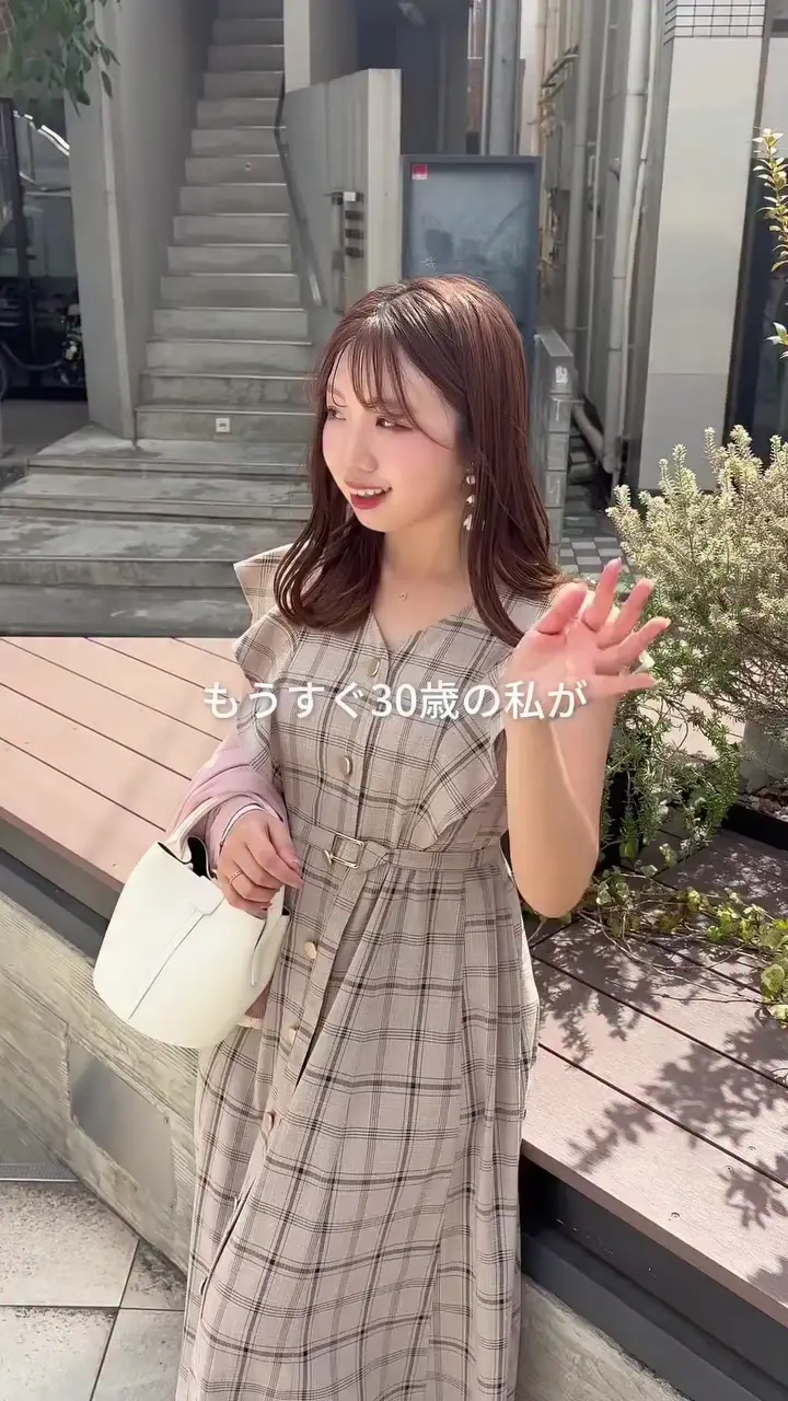 canami〉配色ステッチラッフル袖ワンピース | natural couture