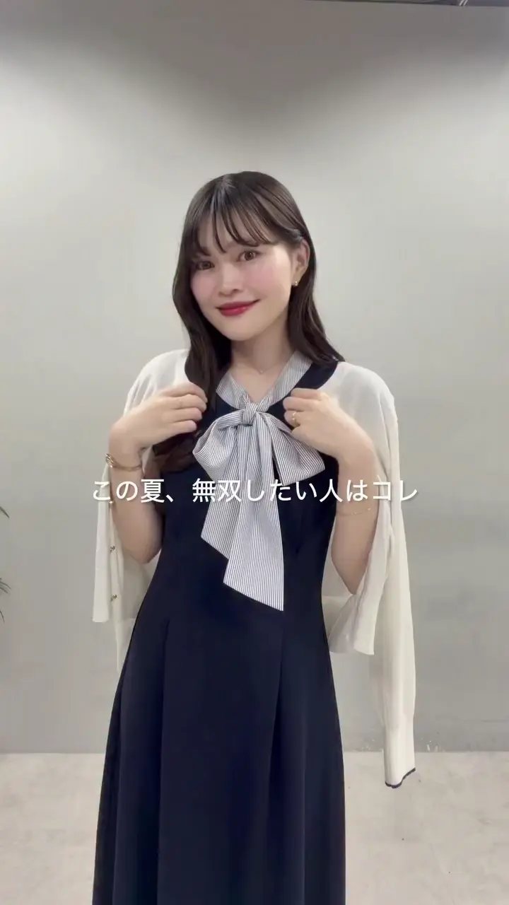 リボン付きノースリワンピース | natural couture(ナチュラル