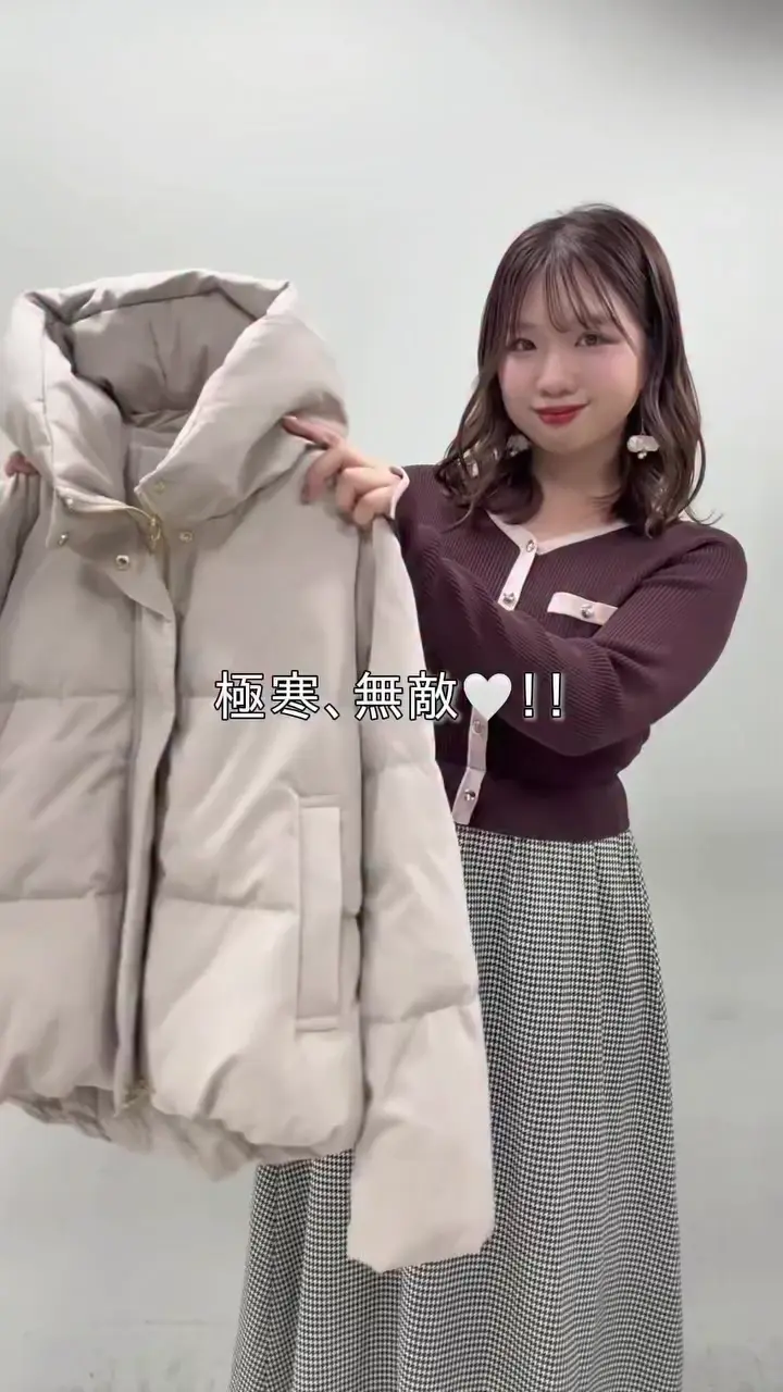 スタンドカラーショートダウン | natural couture(ナチュラル