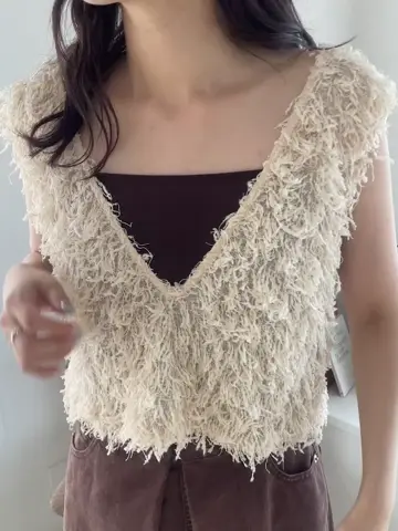 大人気 ショート リバーシブル ファー VEST 新色追加/前後2WAY】ファーショートベスト | Kastane(カスタネ