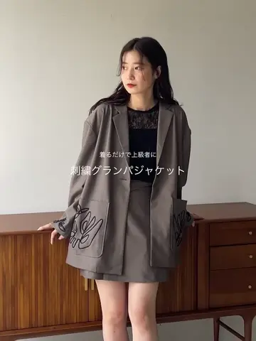 セットアップ対応】刺繍グランパジャケット | Kastane(カスタネ セットアップ対応】刺繍グランパジャケット | Kastane(カスタネ