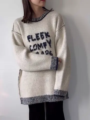 リバーシブル】衿ラインロゴニット | Kastane(カスタネ)レディース