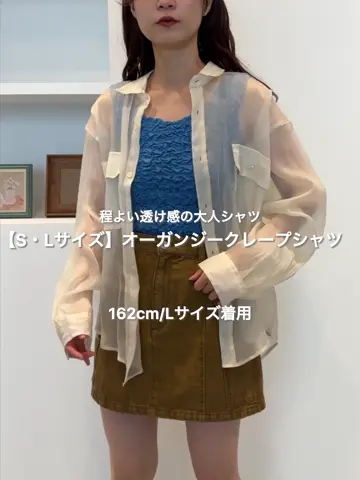 ブラウス シャツ 「S.Lサイズ」オーガンジークレープシャツ レディース Kastane ブラウス シャツ 「S.Lサイズ」オーガンジークレープ