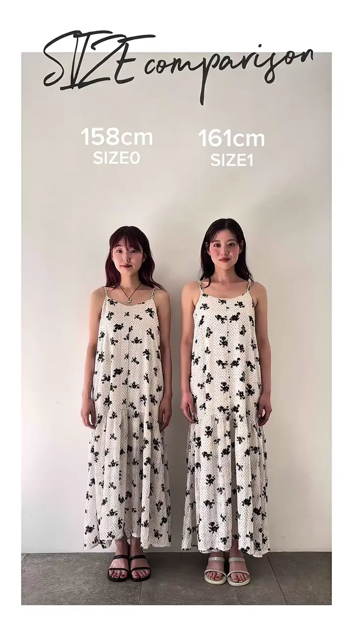 2サイズ展開/低身長サイズ】ドットフラワーキャミワンピース | Kastane