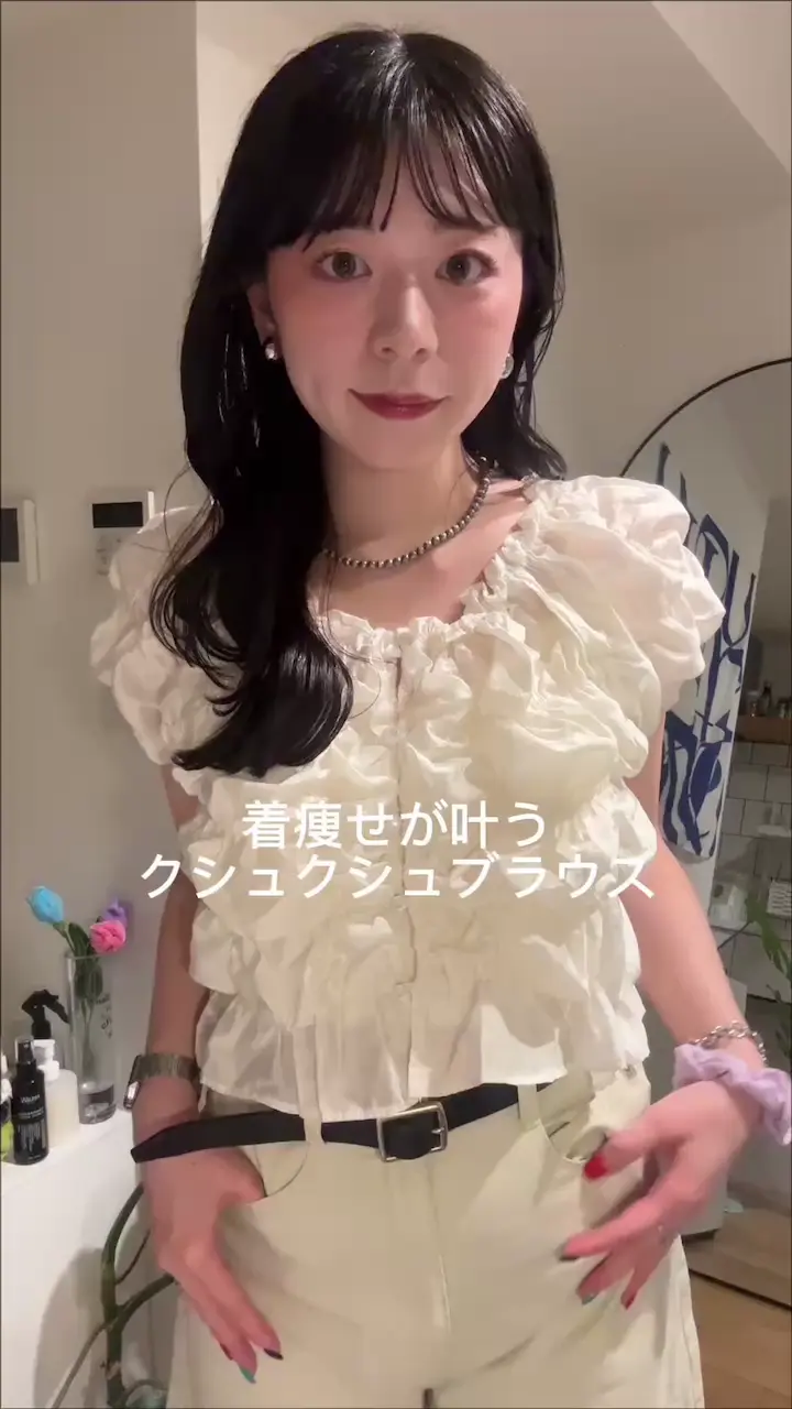 累計販売数3万枚!/再追加/着痩せ◎】クシュクシュブラウス | Kastane