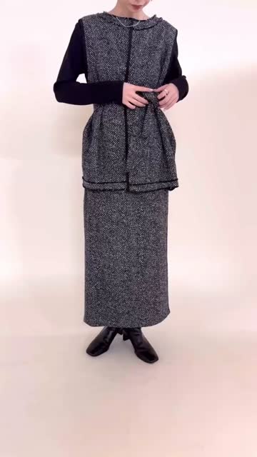 お茶さん。専用 新品未使用 ルーニィ 洗える ツイードジレ ブラック 完売品 mline]ツイードジレ | mystic(ミスティック)レディース | PAL CLOSET