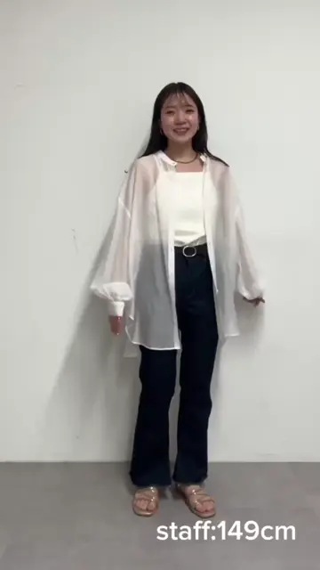 お気に入り数2万突破/9色展開】シアーバンドカラーシャツ《WEB限定