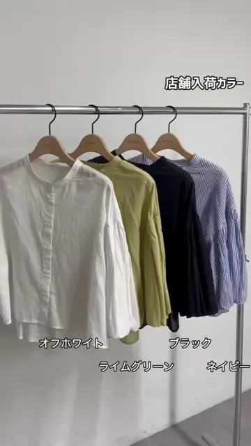 6色展開】コットンシアー袖バルーンブラウス5分袖《WEB限定カラーあり