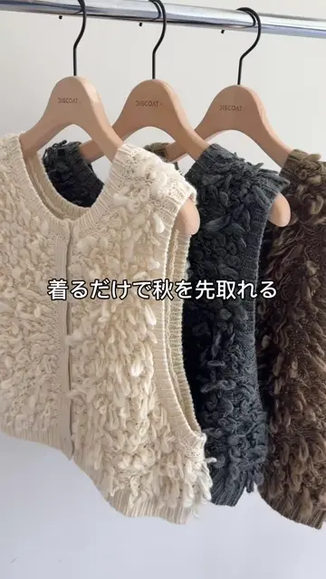 ベスト ジレ 「AW先行予約」ループヤーン前後2WAYベスト レディース AW先行予約】ループヤーン前後2WAYベスト | DISCOAT(ディス
