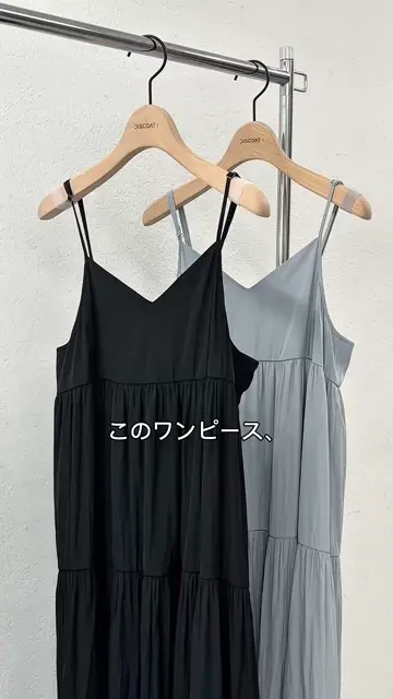 【DISCOAT(ディスコート)】メモリーサテンキャミワンピース Discoat｜メモリーサテンキャミワンピース | Rakuten Fashion