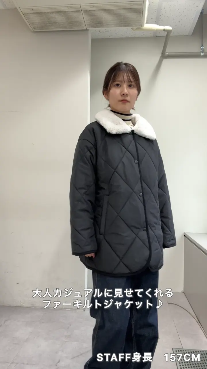 軽量アウター/着映え/WEB限定】襟ファーキルトジャケット | DISCOAT