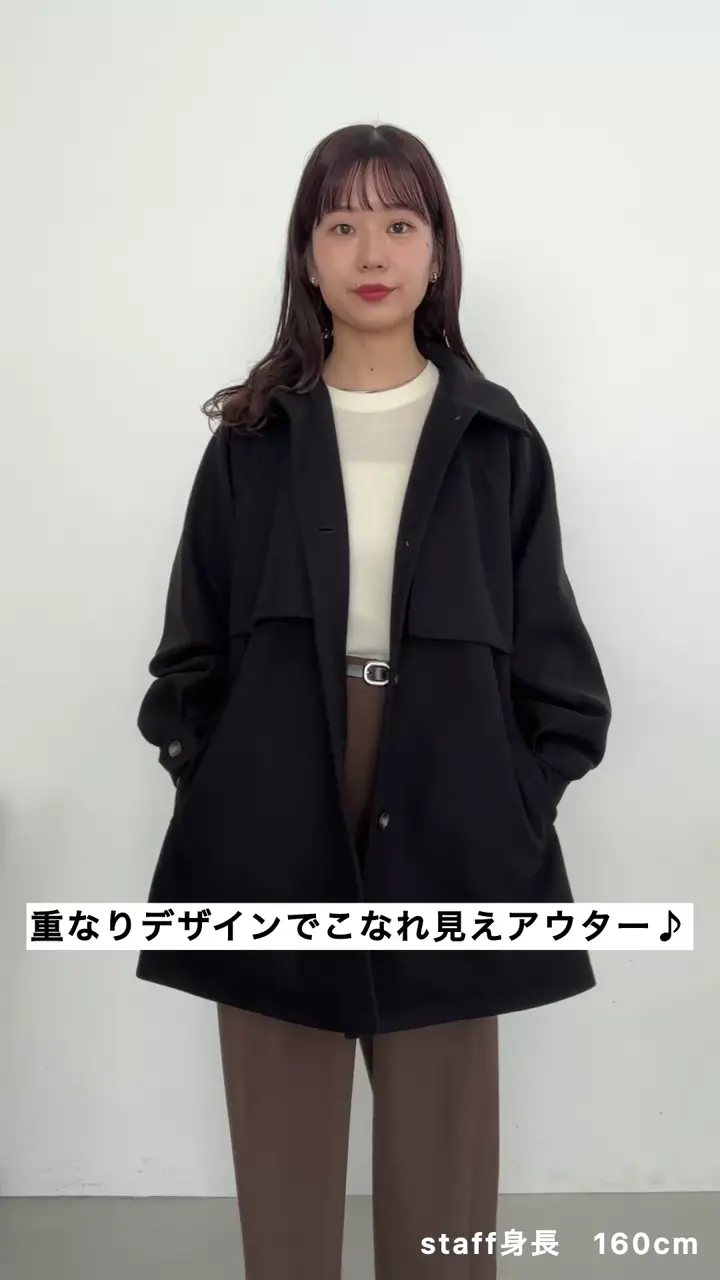 体型カバー/ベルト付き/6色展開】2WAYカラーミドルコート《WEB限定